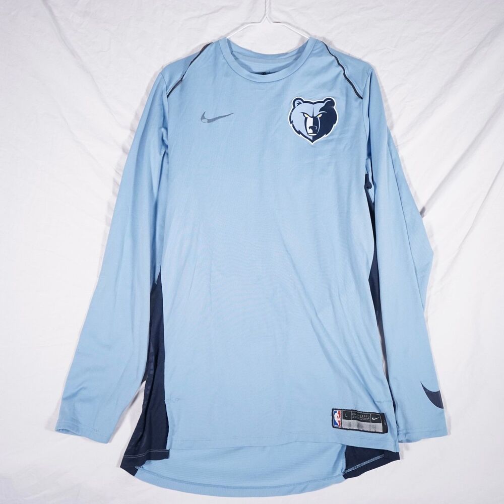 Nike Memphis Grizzlies Elite Long Sleeve Shooter Shirt Blue Mens Large Tall